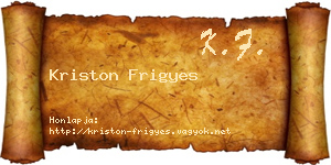 Kriston Frigyes névjegykártya